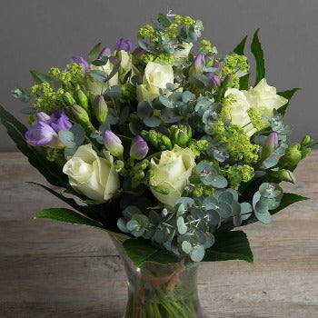 Bea - White Rose and Freesia Bouquet - Millefiori Florists Amesbury